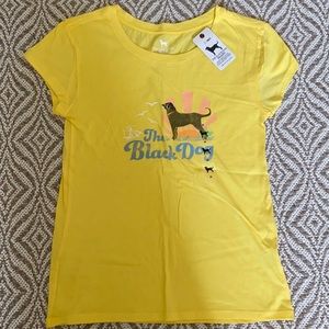 yellow black dog t-shirt